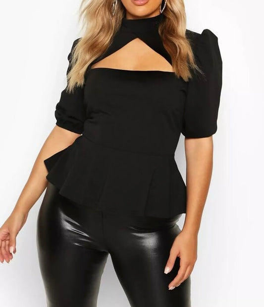 cut out puff sleeve