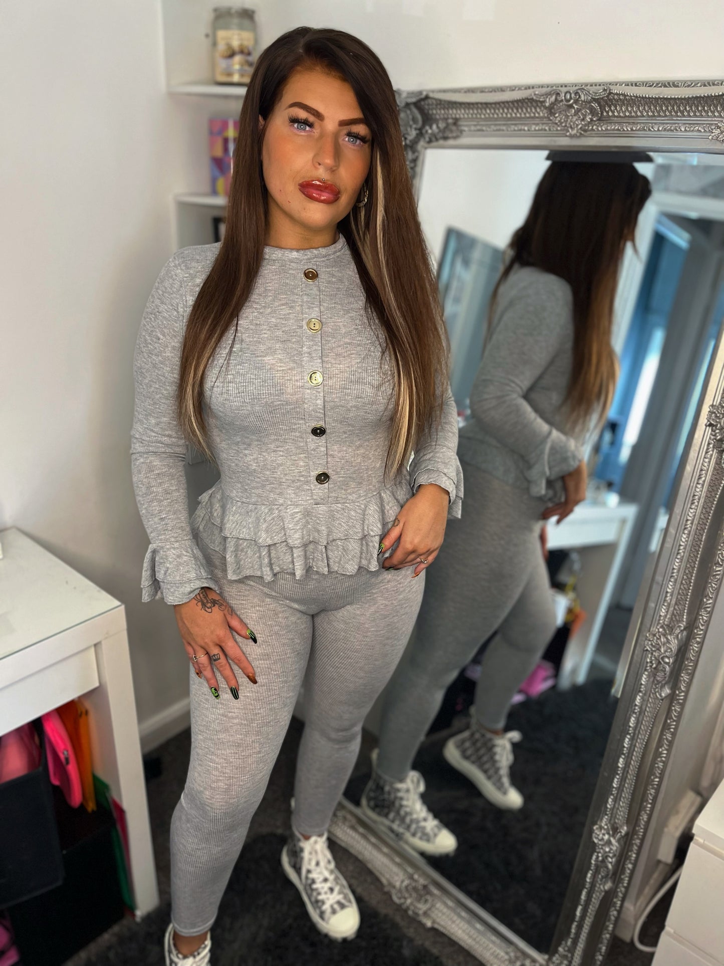 Grey frill tracksuit