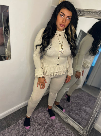 Cream Frill tracksuit