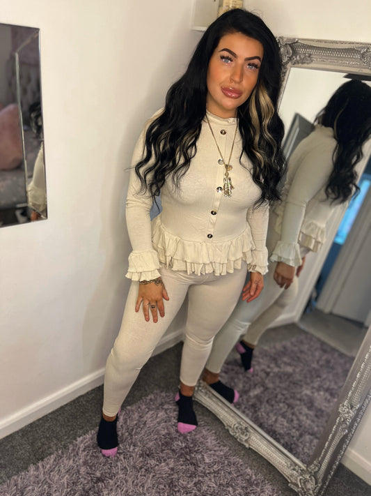 Cream Frill tracksuit