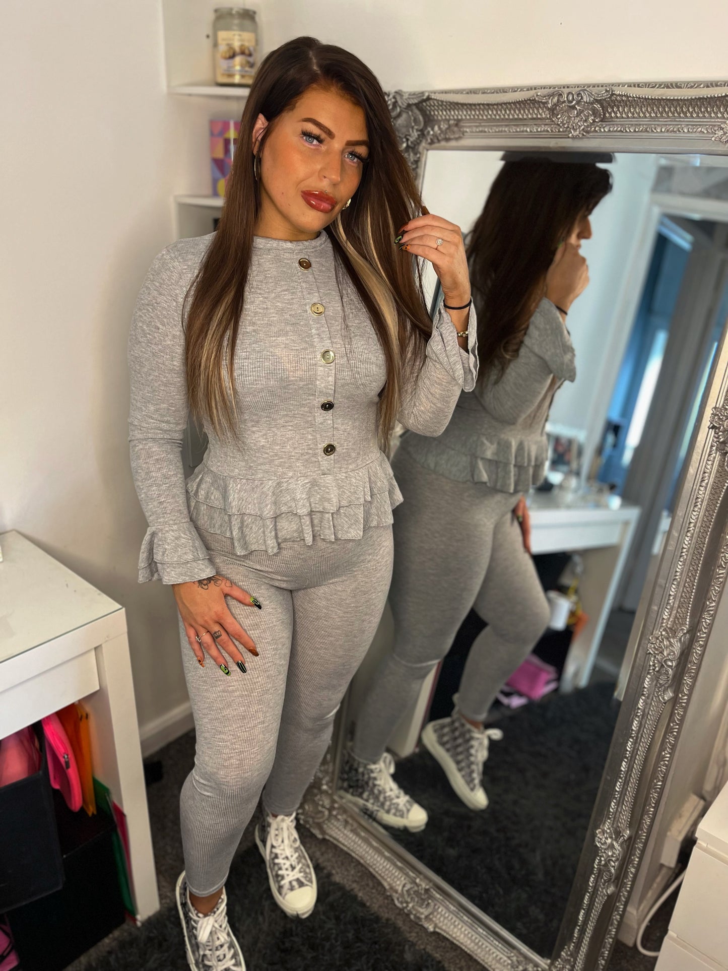 Grey frill tracksuit